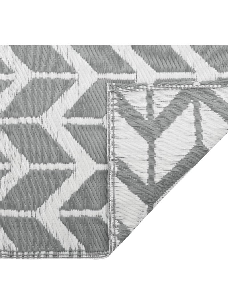 Tapis d’extérieur rectangulaire réversible motif chevrons Gris - Kiabi
