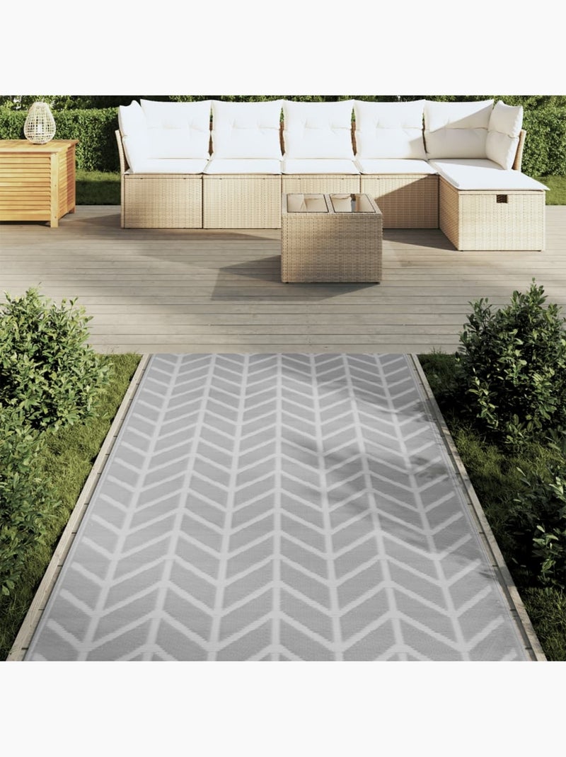 Tapis d’extérieur rectangulaire réversible motif chevrons Gris - Kiabi
