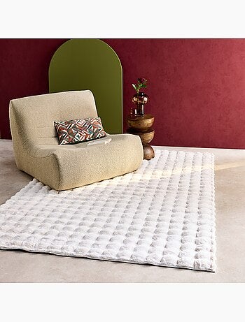 Tapis d'intérieur bubble blanc effet fausse fourrure Bumpy