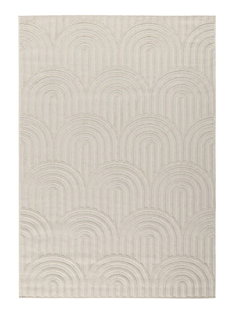Tapis d'intérieur et extérieur motifs arcs Santorini Blanc - Kiabi