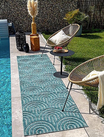 Tapis d'intérieur et extérieur motifs arcs Santorini