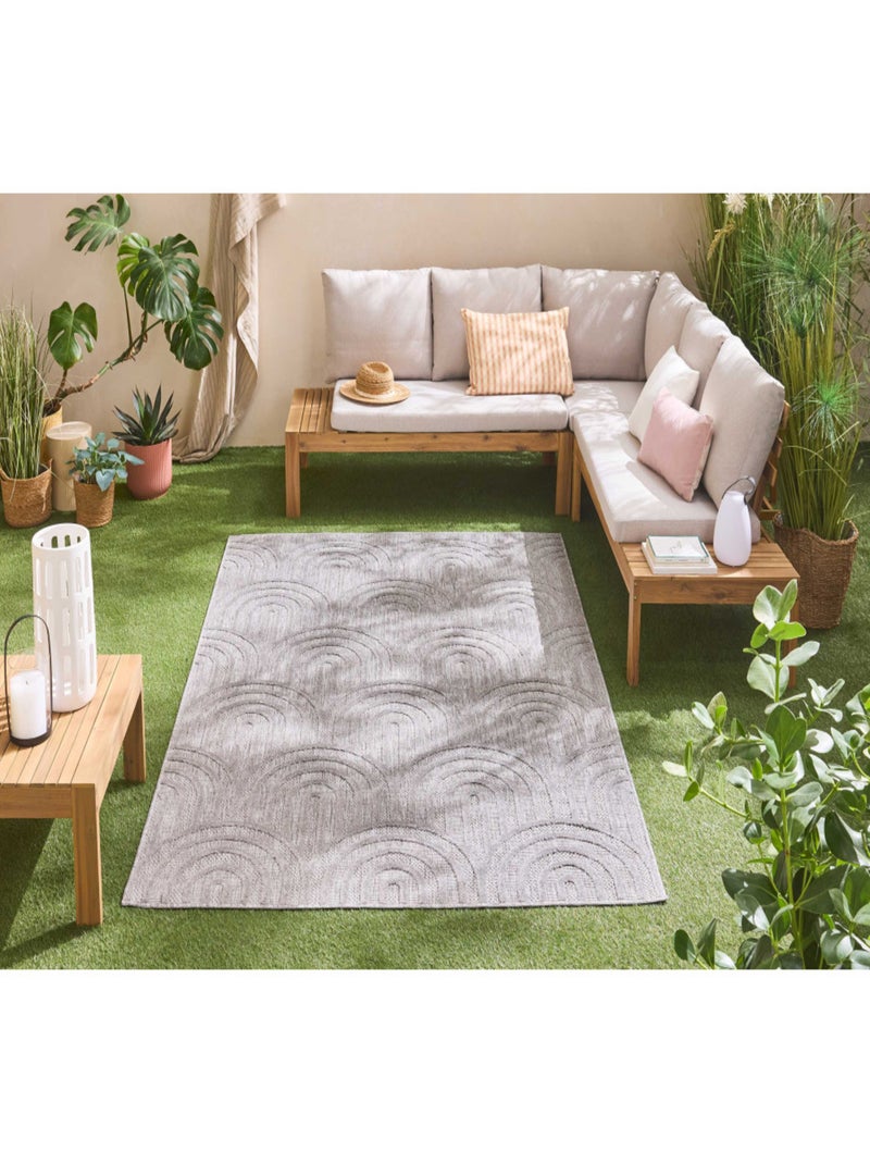 Tapis d'intérieur et extérieur motifs arcs Santorini Gris - Kiabi