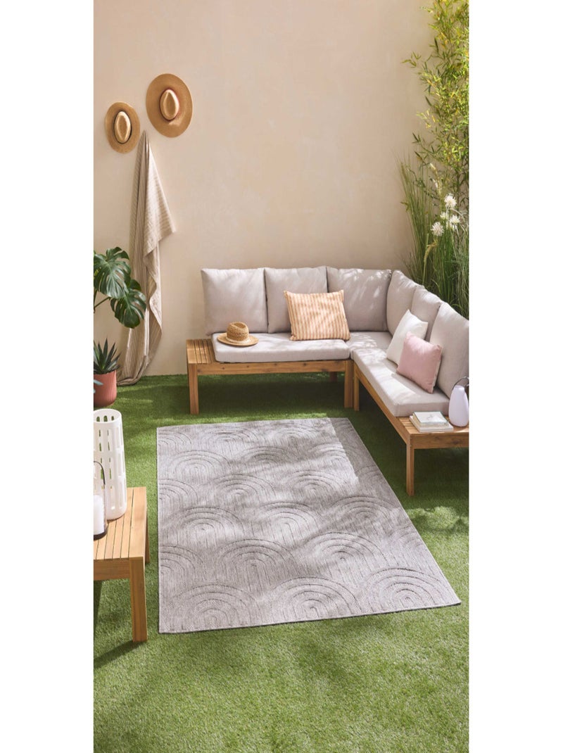 Tapis d'intérieur et extérieur motifs arcs Santorini Gris - Kiabi