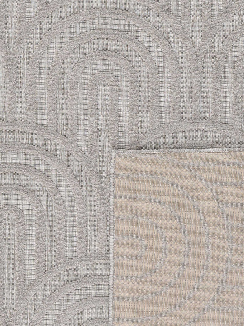Tapis d'intérieur et extérieur motifs arcs Santorini Gris - Kiabi