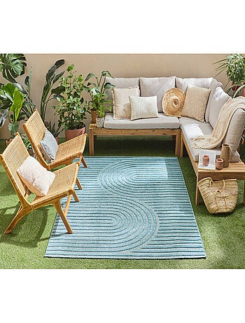 Tapis d'intérieur et extérieur motifs arcs symétriques Santorini