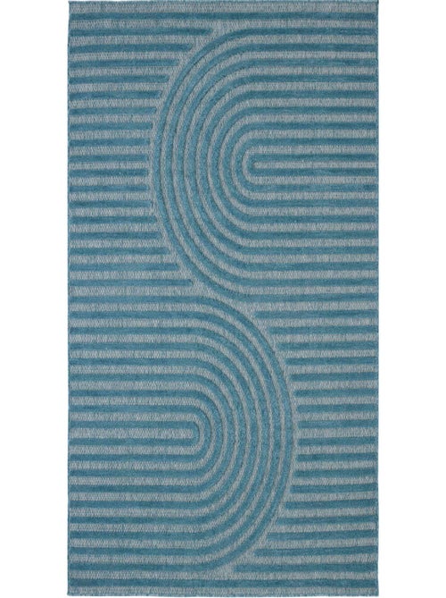 Tapis d'intérieur et extérieur motifs arcs symétriques Santorini - Kiabi
