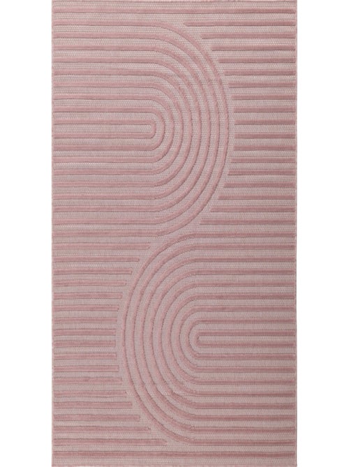 Tapis d'intérieur et extérieur motifs arcs symétriques Santorini - Kiabi