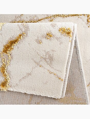 Tapis d'intérieur lara 805 – effet marbre - 80x150 / gold