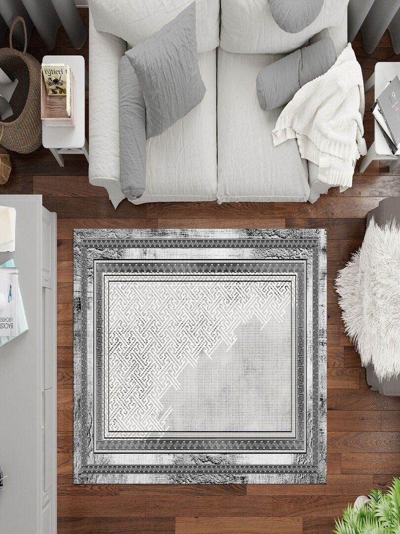 Tapis d'intérieur NAJAT 300 x 400 cm - Gris - Mani Textile - Gris Gris ...