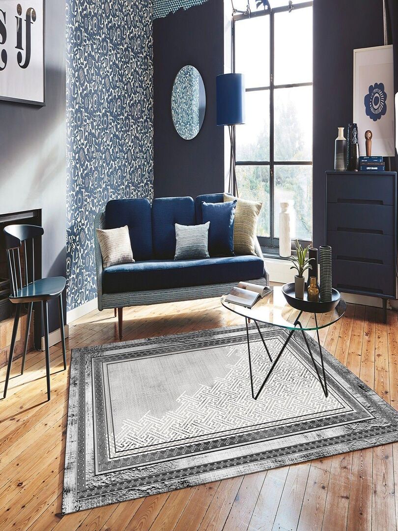 Tapis d'intérieur NAJAT 300 x 400 cm - Gris - Mani Textile - Gris Gris ...