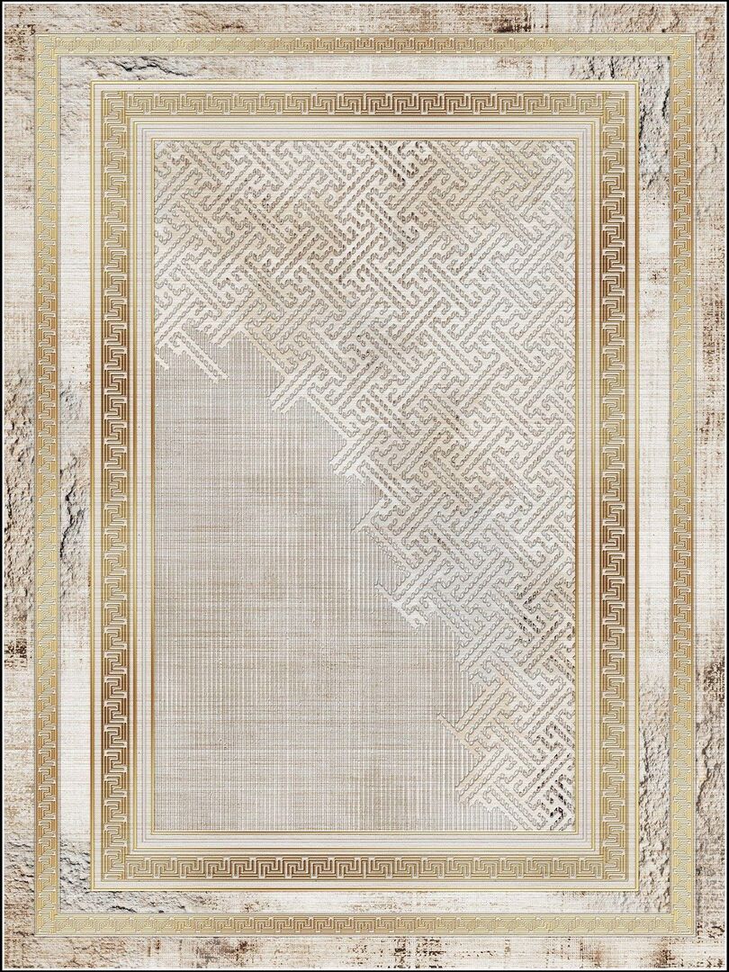Tapis d'intérieur NAJAT 300 x 400 cm - Or - Mani Textile - Doré/or ...