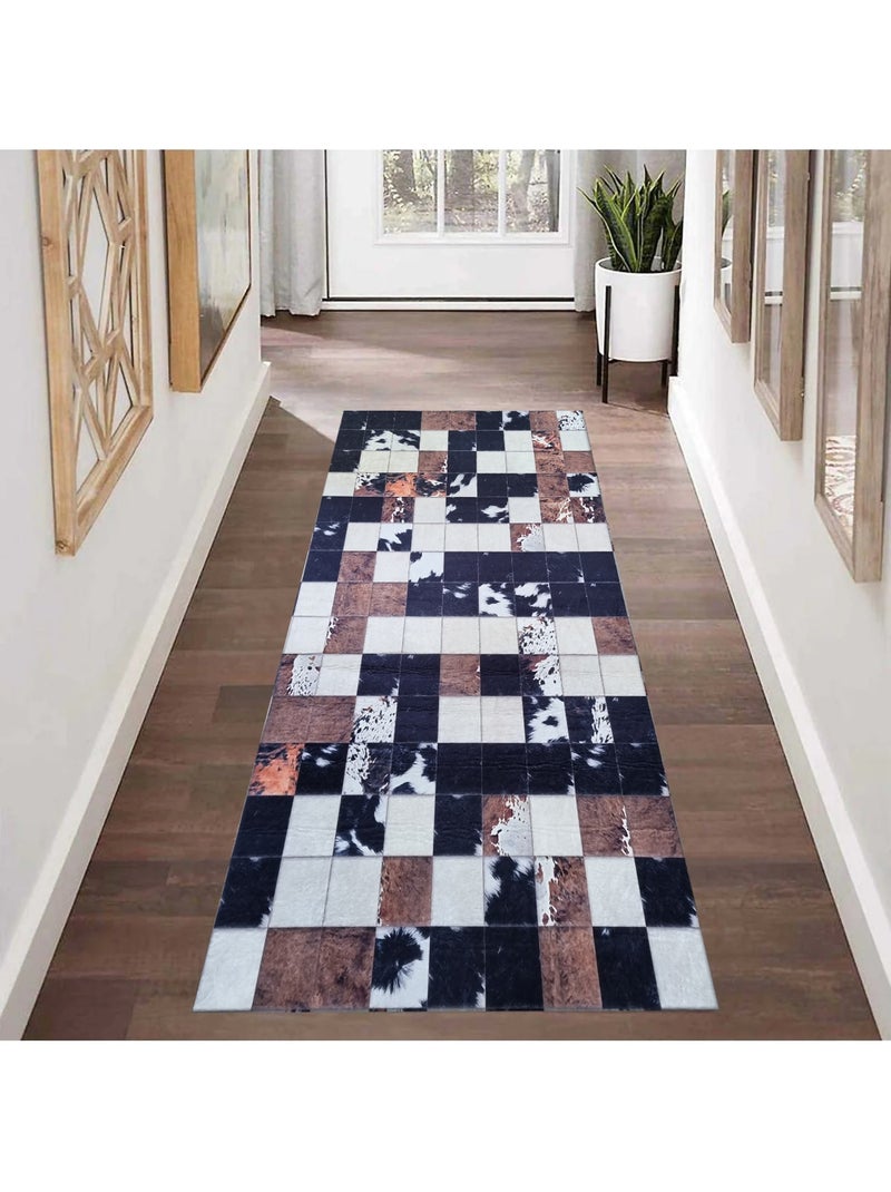 Tapis d'intérieur Patchwork Cube Marron - Kiabi