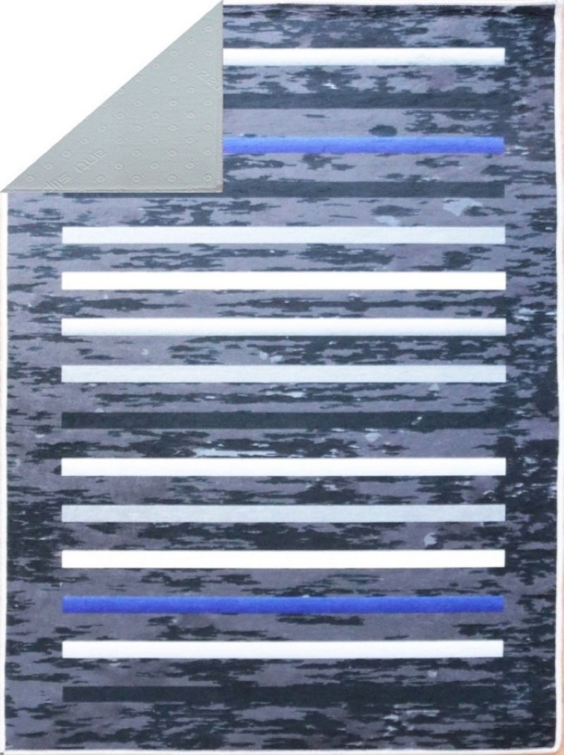 Tapis d'intérieur Rayures Noir Noir - Kiabi