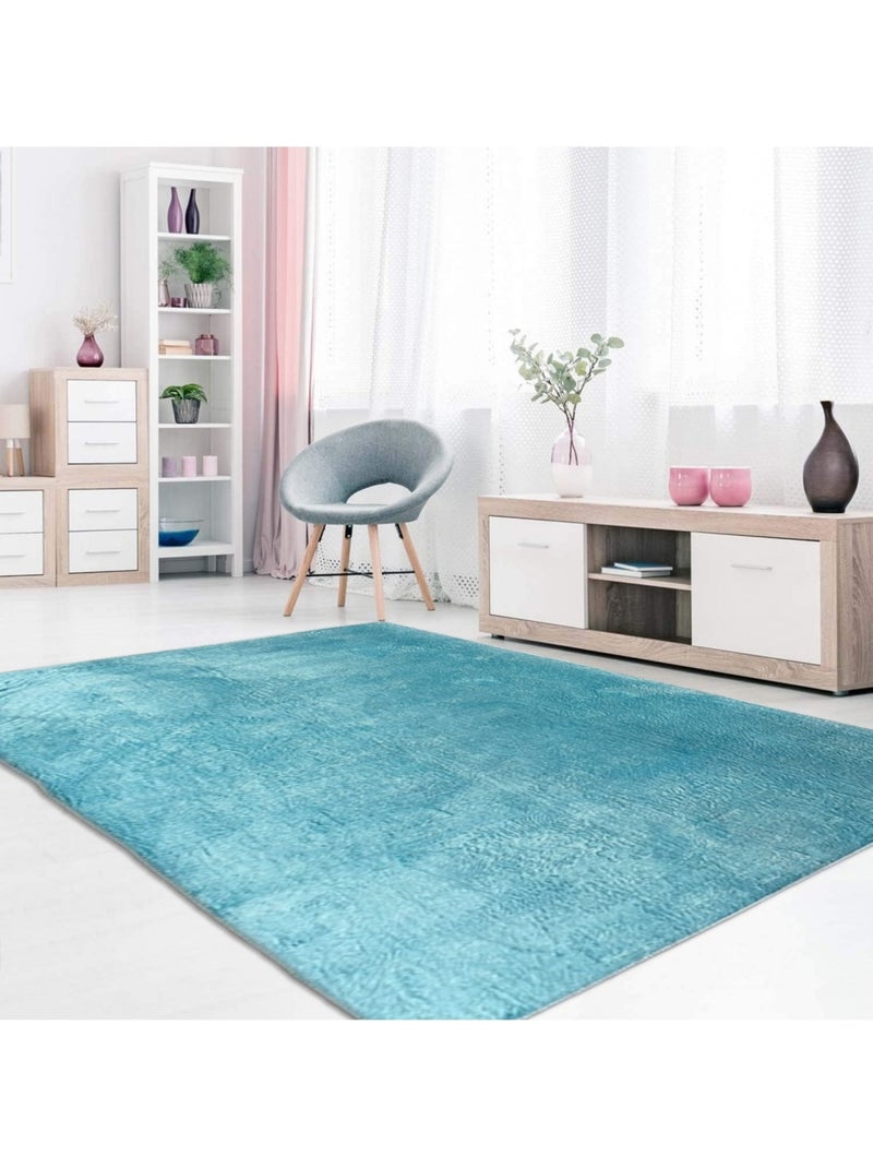 Tapis d'intérieur TUFTY Uni Bleu - Kiabi