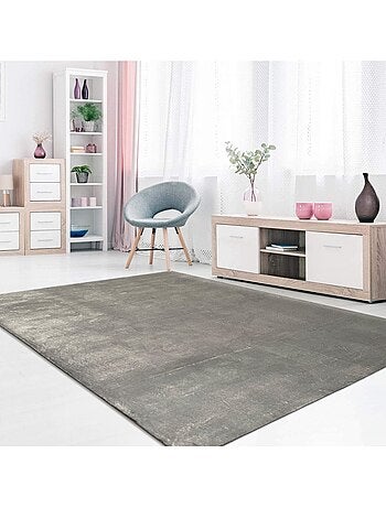 Tapis de salon 200x290 cm Polyester Uni Bleu