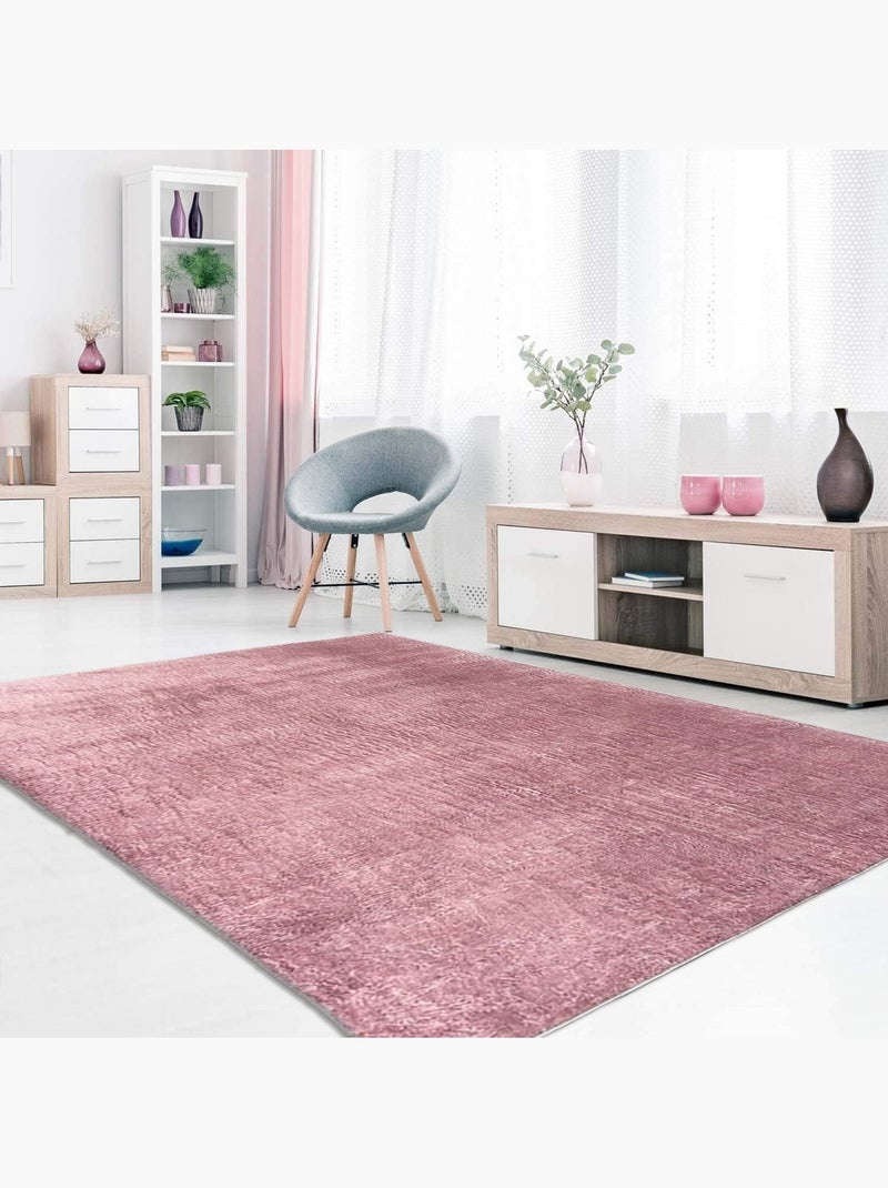 Tapis d'intérieur TUFTY Uni Rose - Kiabi