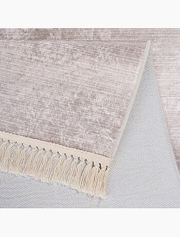 Tapis d'intérieur Uni Beige Clair à Franges - 120x170 / Beige
