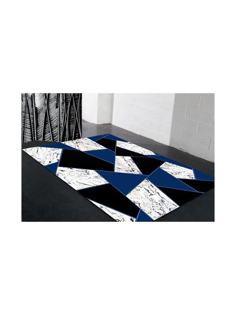 Tapis DJAM Noir/Bleu Bleu - Kiabi