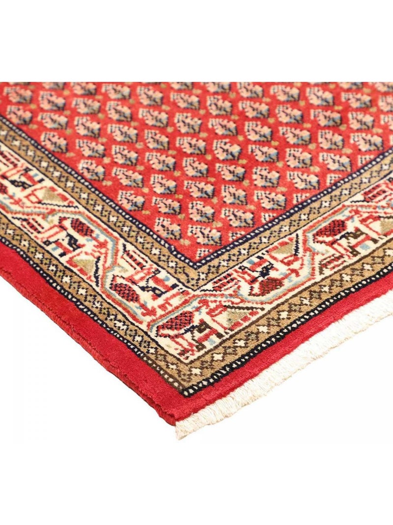 Tapis d'orient au motif oriental, noué main en laine, hamadan 51 Rouge - Kiabi