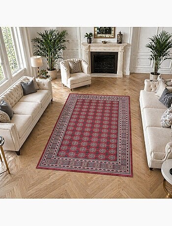 Tapis d'orient au motif oriental, style kilim, lyn11 rubis