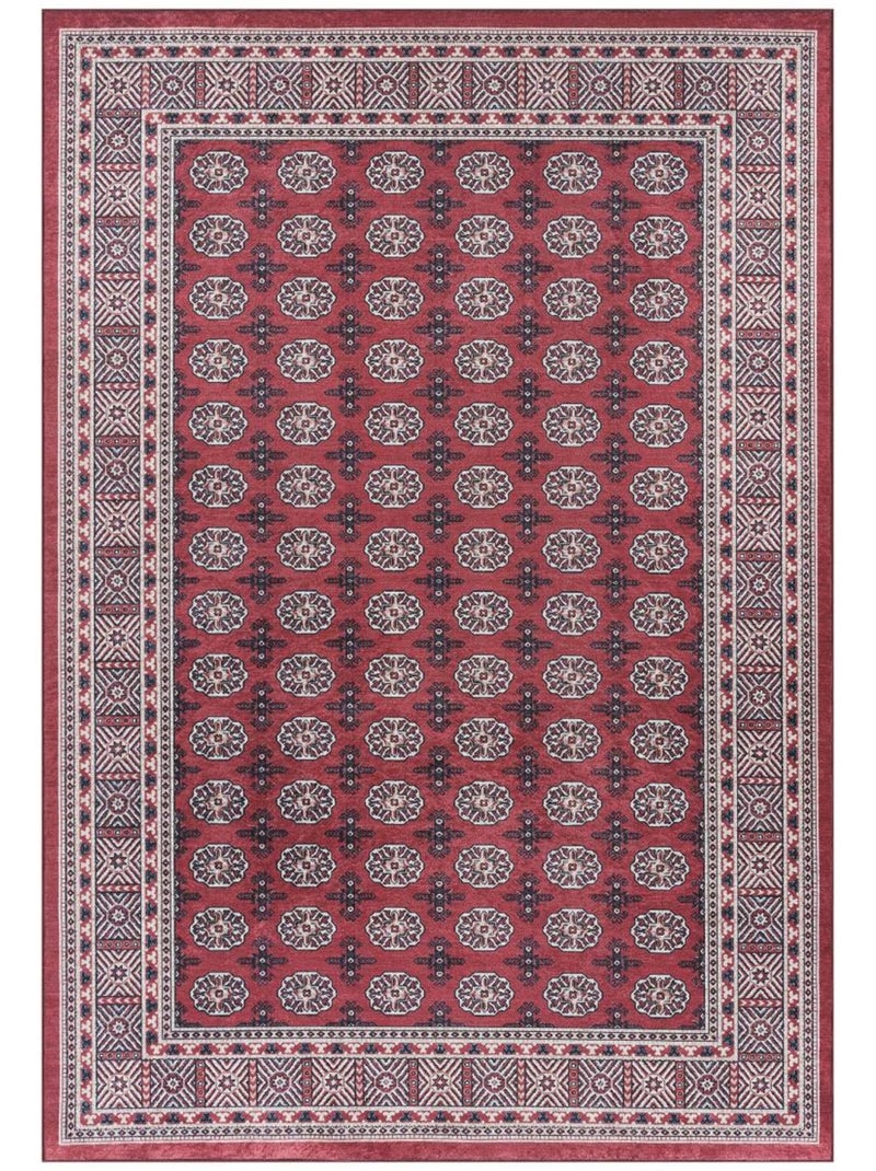 Tapis d'orient au motif oriental, style kilim, lyn11 rubis Rouge - Kiabi