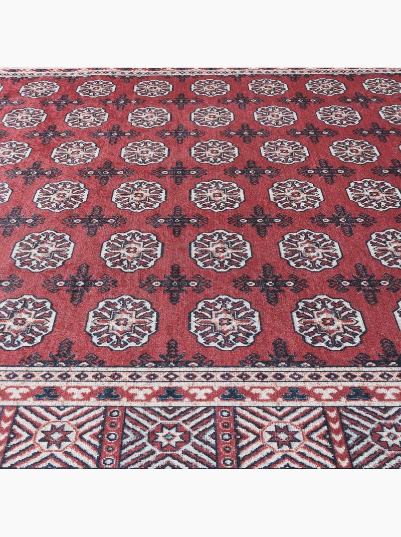 Tapis d'orient au motif oriental, style kilim, lyn11 rubis Rouge - Kiabi