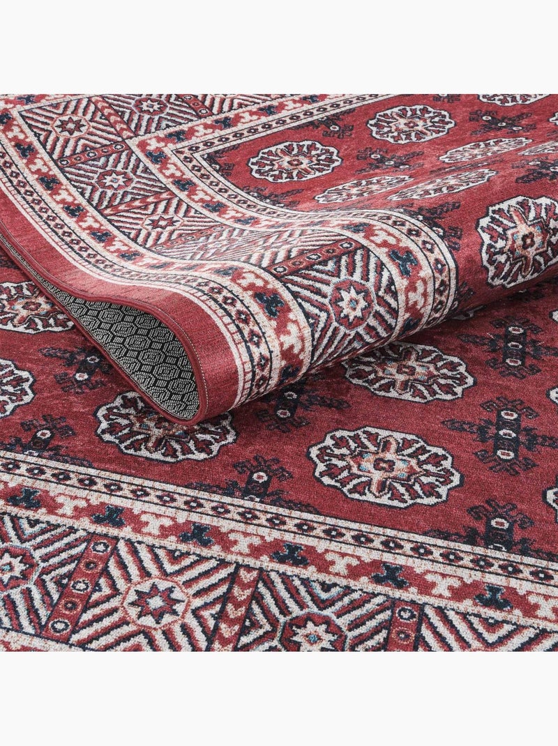 Tapis d'orient au motif oriental, style kilim, lyn11 rubis Rouge - Kiabi