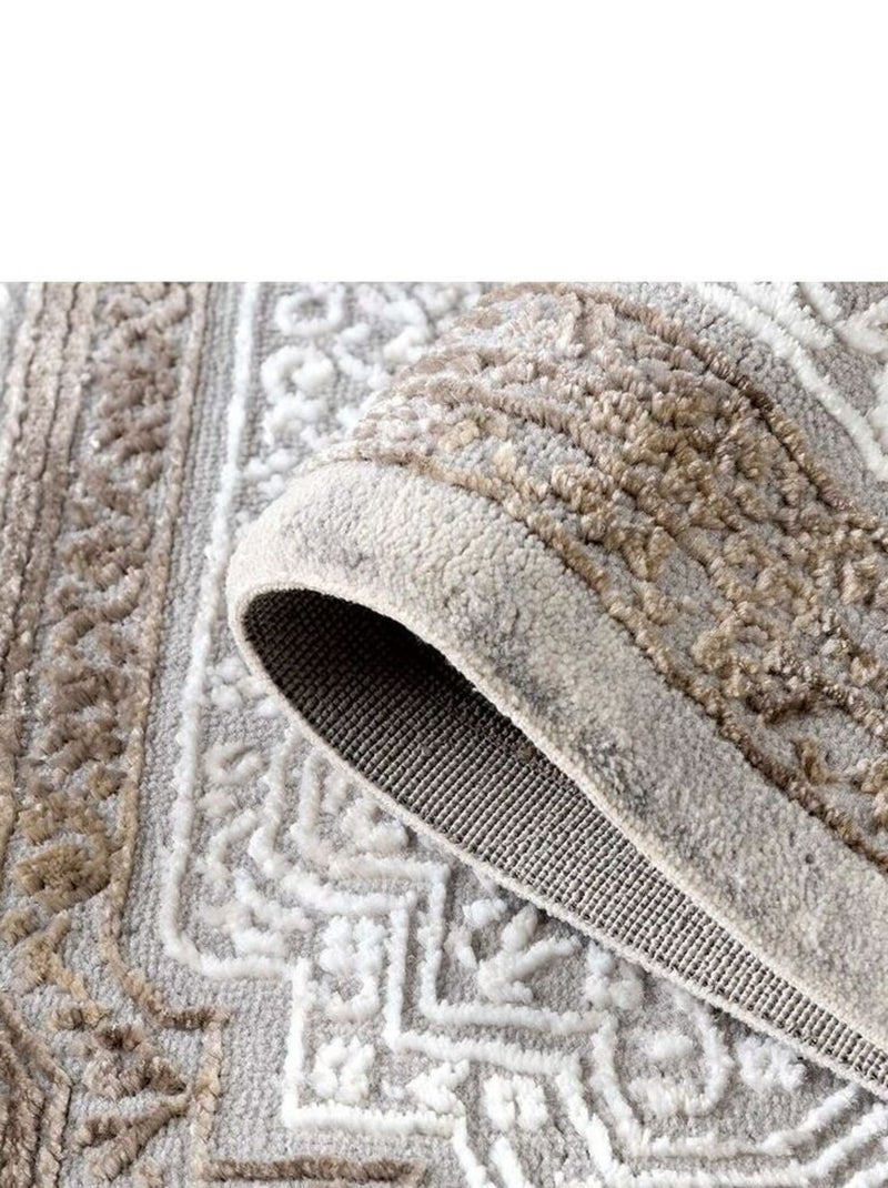 Tapis d'orient avec franges rectangle beige Casa Beige - Kiabi