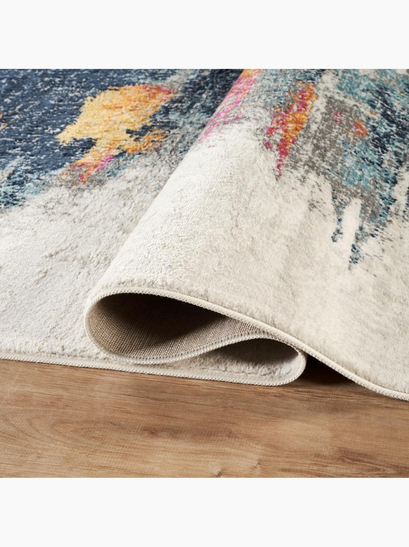 Tapis d'orient contemporain multicolore en polypropylène lyn3 ly. Rose - Kiabi