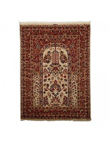 Tapis d'orient Fait main JIHANGIR 73 1A2T Beige 125x130 en soie