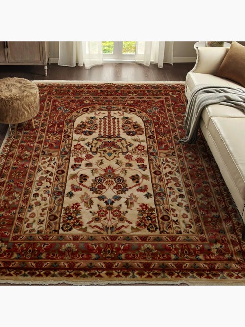 Tapis d'orient Fait main JIHANGIR 73 1A2T Beige 125x130 en soie - Kiabi