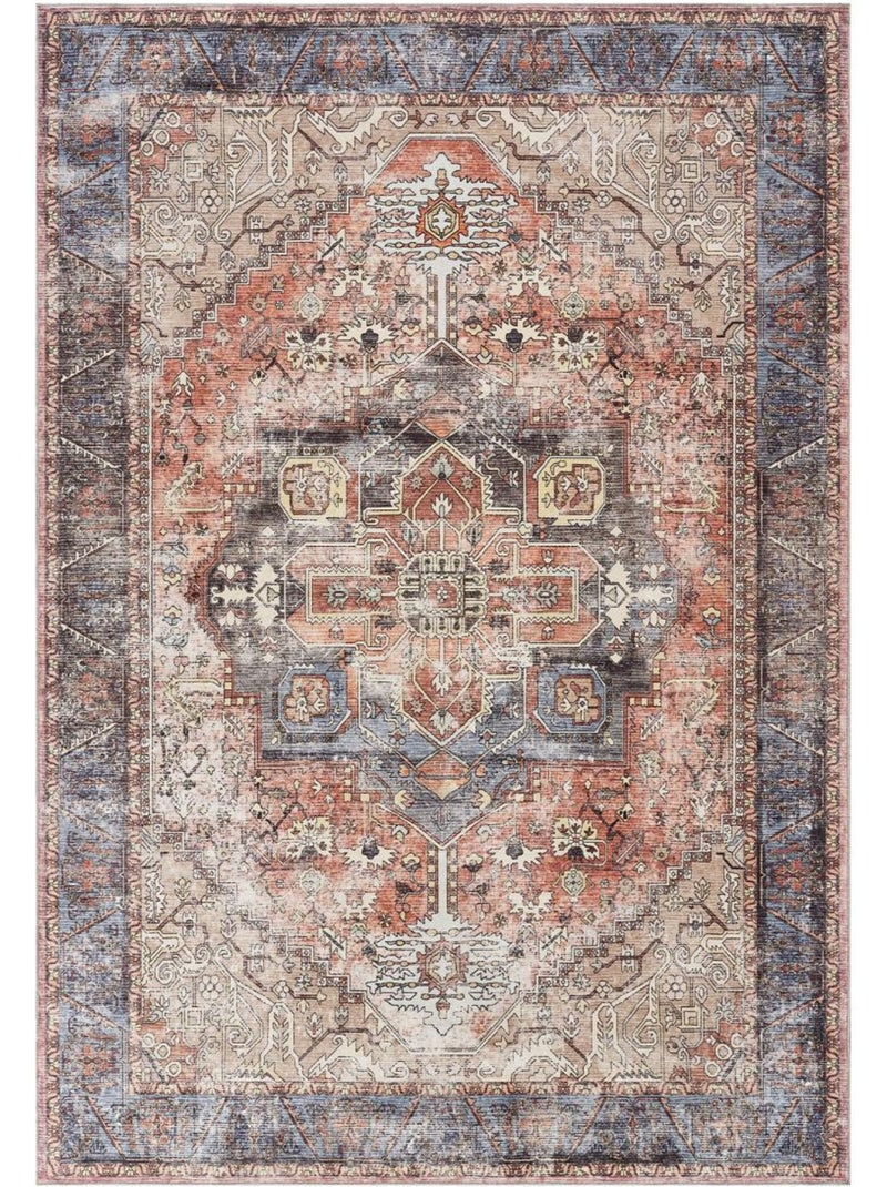 Tapis d'orient kilim motif oriental, lyn11 vintage c, tissée et chaleureuse Rose - Kiabi