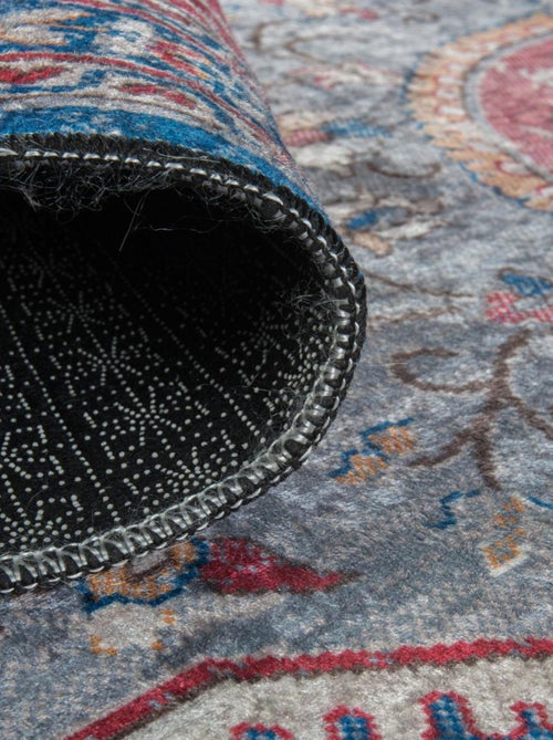 Tapis d'orient LYN11 MEDA 2, inspiration Isfahan, facile d'entretien - Kiabi