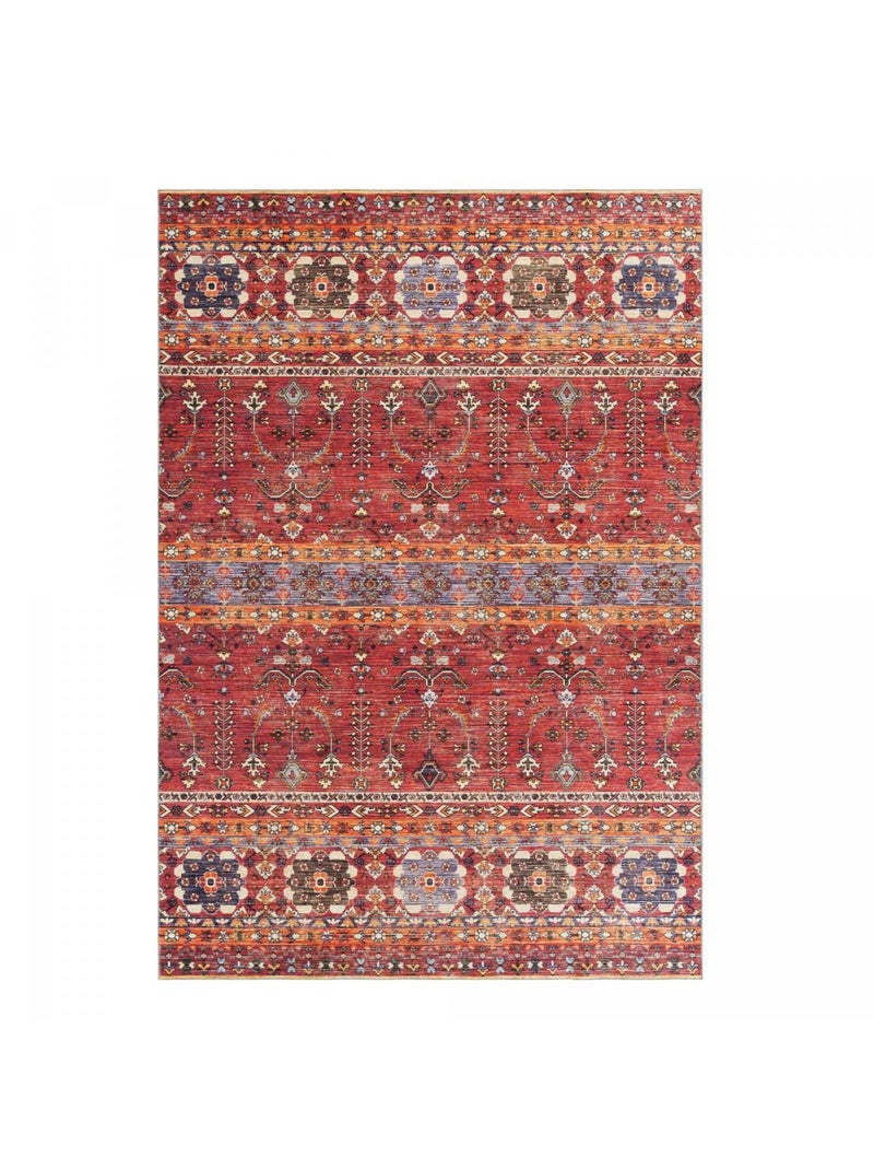 Tapis d'orient LYN11 VINTAGE A facile d'entretien Rouge - Kiabi