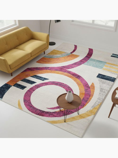 Tapis d'orient lyn3 ly motif géométrique design moderne. - Kiabi Tapis d'orient lyn3 ly motif géométrique design moderne. - Kiabi