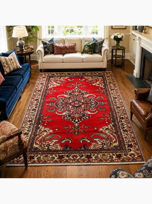 Tapis d'orient, motif oriental authentique, noué main, hamadan 42 - Kiabi