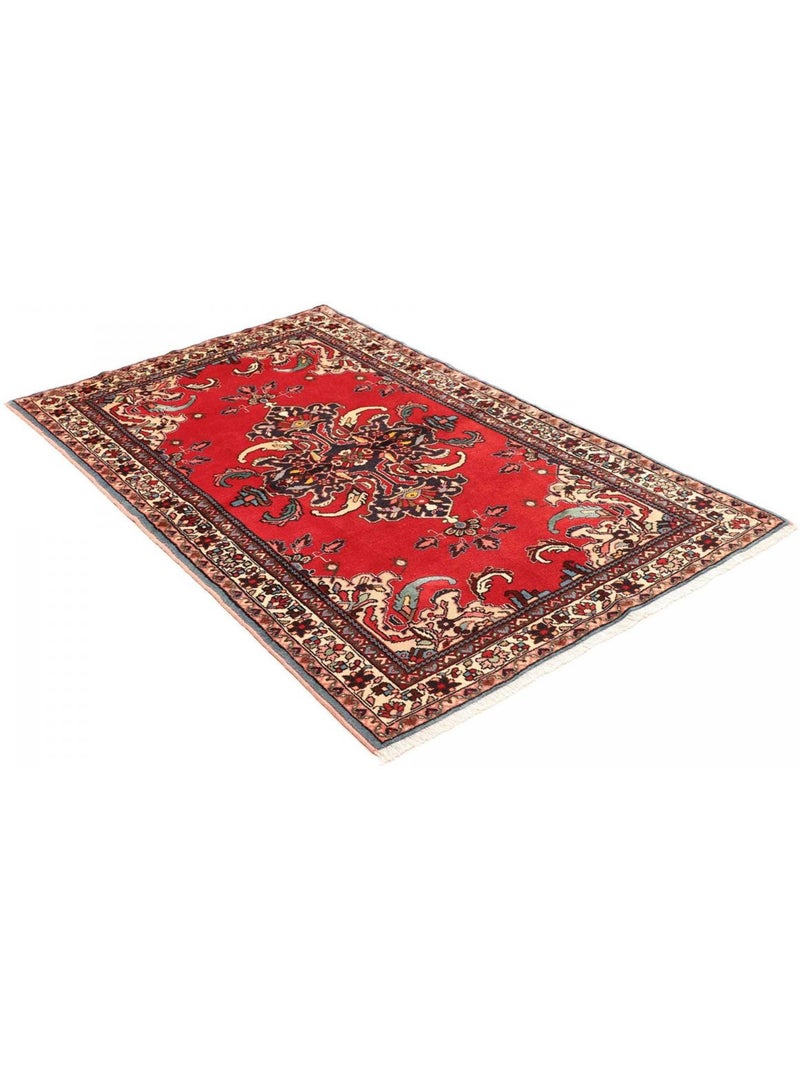 Tapis d'orient, motif oriental authentique, noué main, hamadan 42 Rouge - Kiabi
