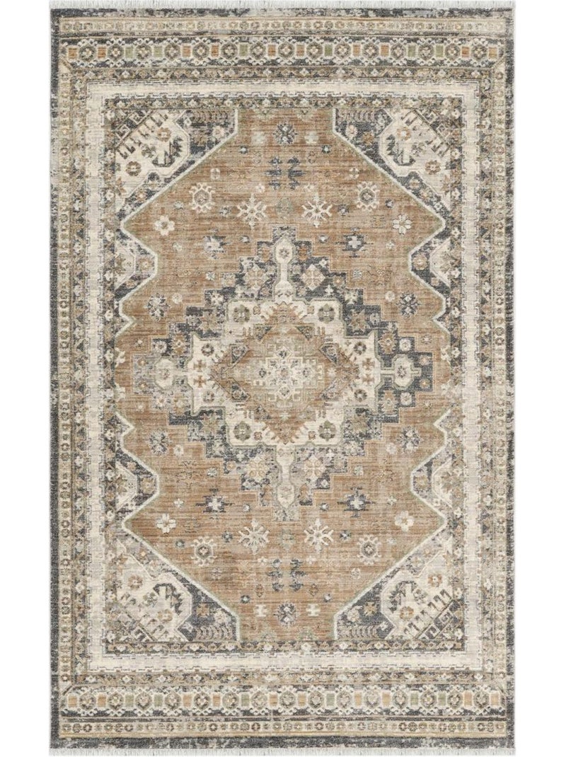 Tapis d'orient, motif oriental authentique, tissé, lyn52 bouka Beige - Kiabi