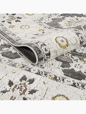 Tapis d'orient, motif oriental en relief, style authentique lyn51 opale