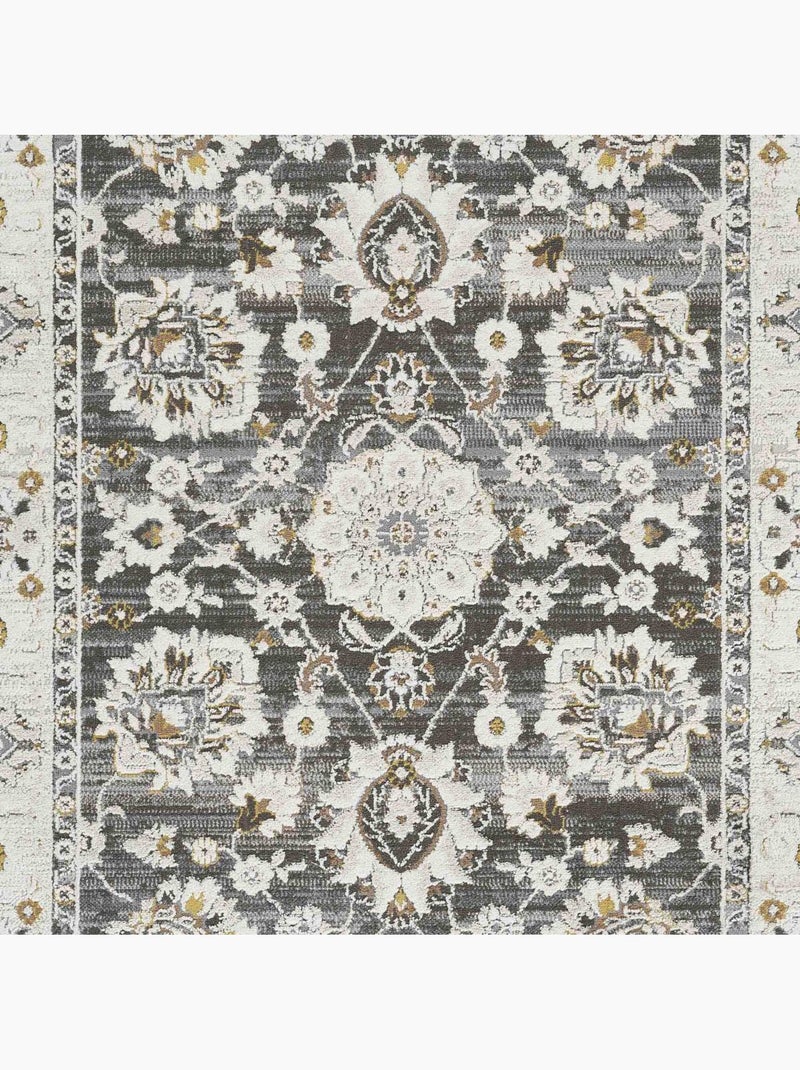 Tapis d'orient, motif oriental en relief, style authentique lyn51 opale Noir - Kiabi