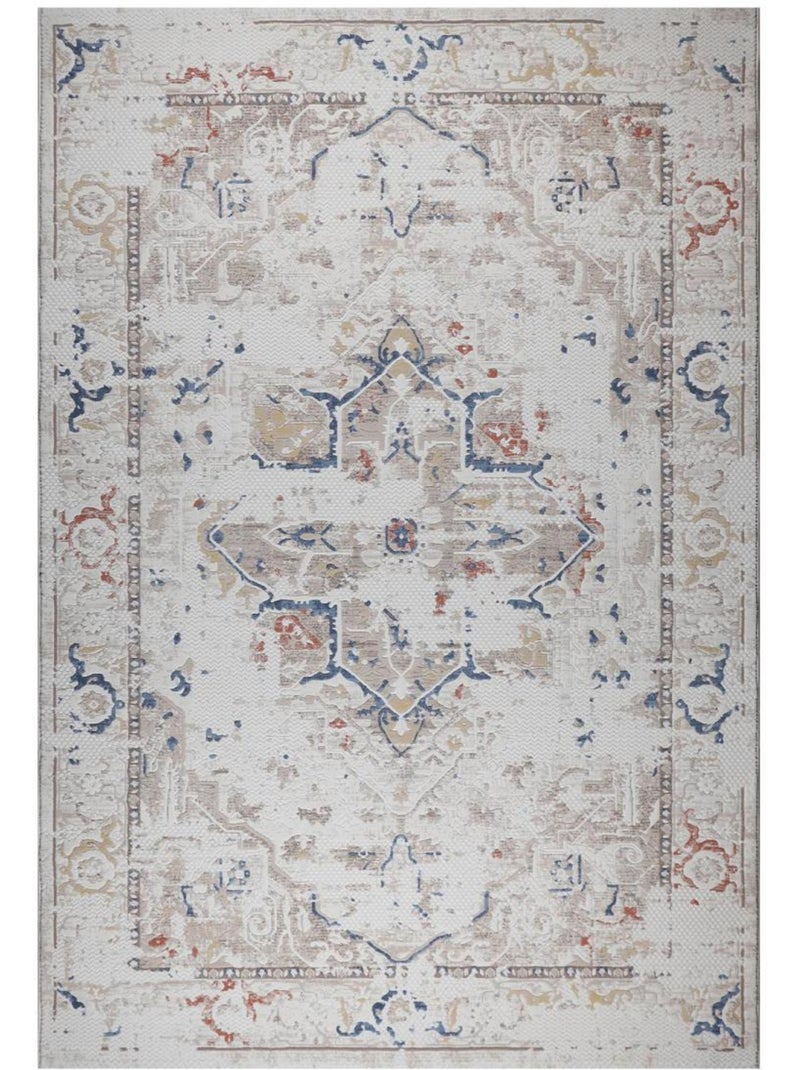 Tapis d'orient, motif oriental, lyn55 samara Ecru - Kiabi