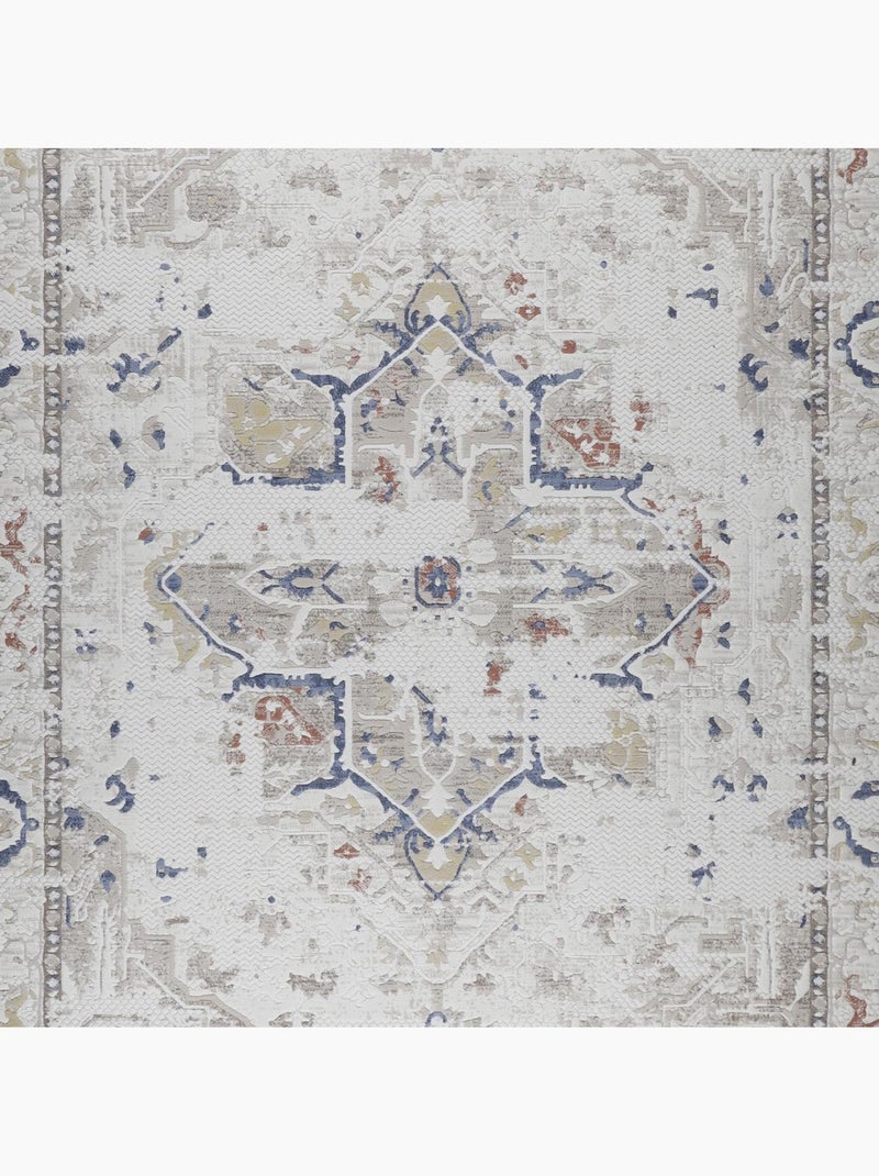 Tapis d'orient, motif oriental, lyn55 samara Ecru - Kiabi