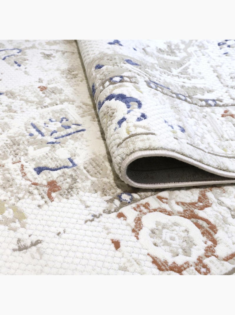 Tapis d'orient, motif oriental, lyn55 samara Ecru - Kiabi