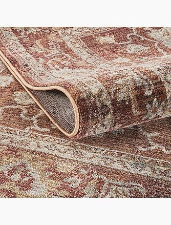 Tapis d'orient, motif oriental raffiné, tissé, poils ras
