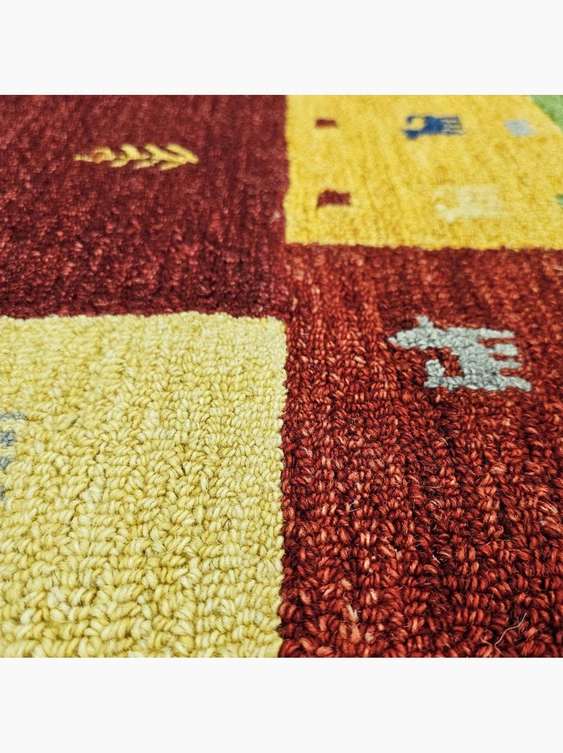 Tapis d'orient myla fait main en laine, motif gabbeh multicolore Multicolore - Kiabi