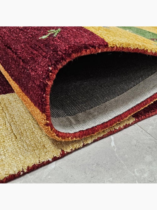 Tapis d'orient myla fait main en laine, motif gabbeh multicolore - Kiabi
