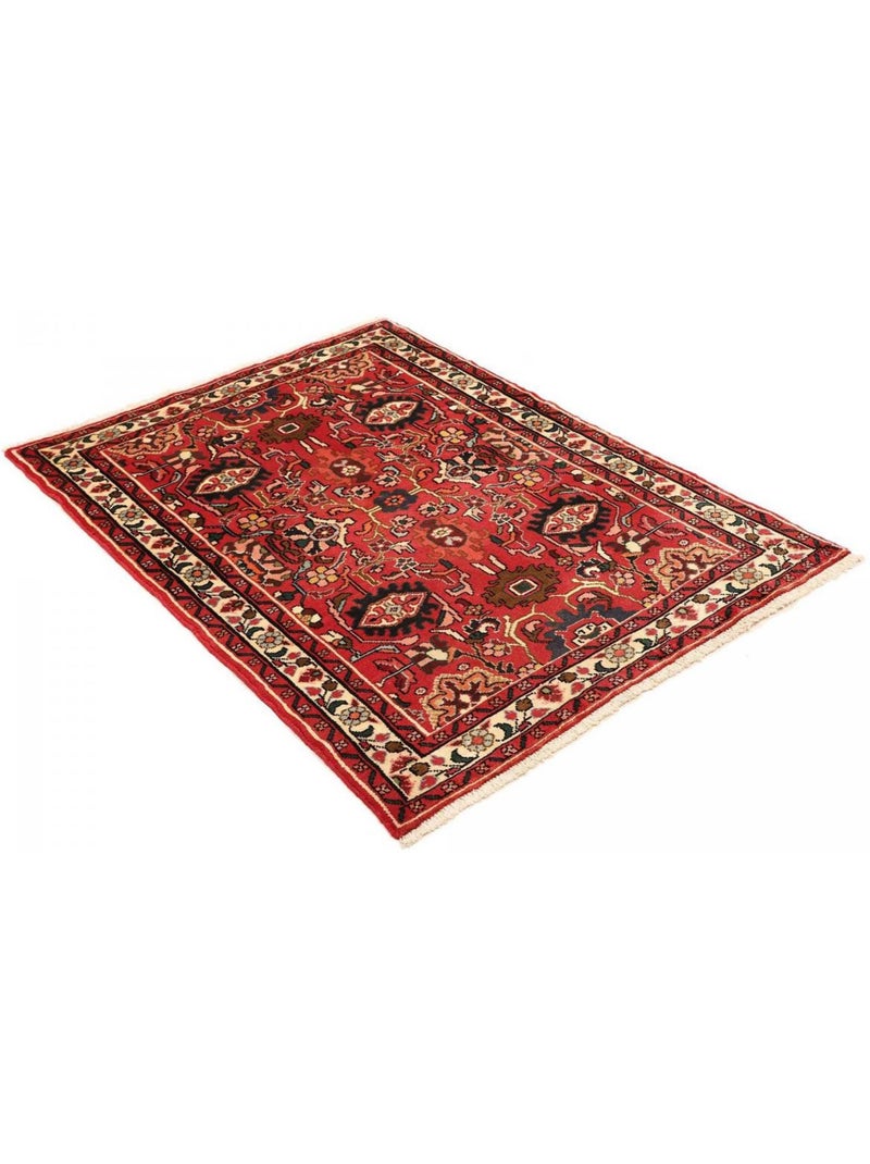 Tapis d'orient oriental, noué main en laine, hamadan 45 Rouge - Kiabi