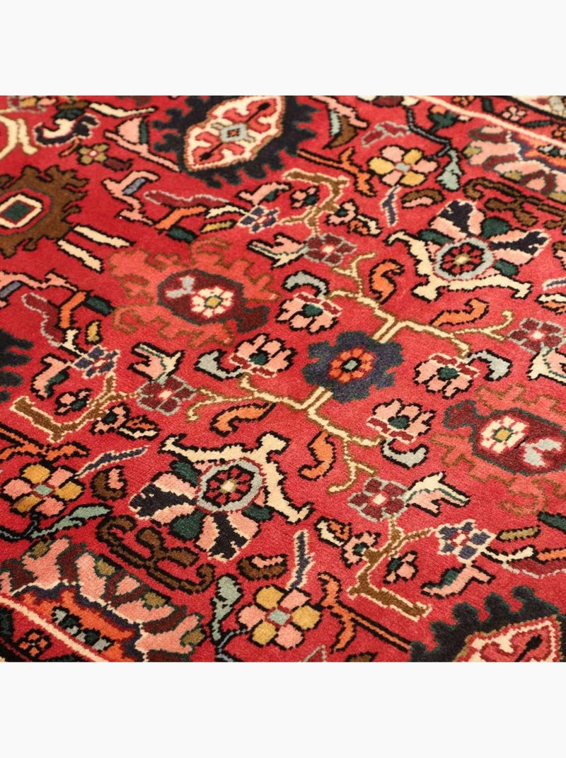 Tapis d'orient oriental, noué main en laine, hamadan 45 Rouge - Kiabi