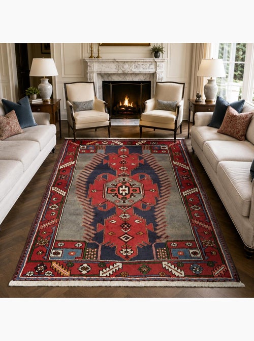 Tapis d'orient oriental, noué main en laine, hamadan 46 - Kiabi
