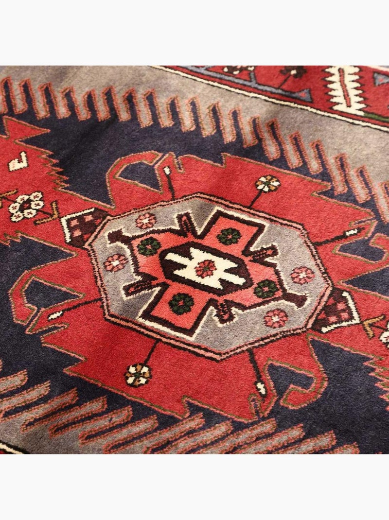 Tapis d'orient oriental, noué main en laine, hamadan 46 Rouge - Kiabi